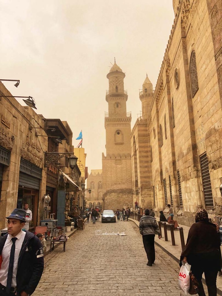 Sepia colour sky and background in Old Cairo