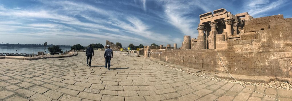 View of Kom Ombo ruins by the Nile river side