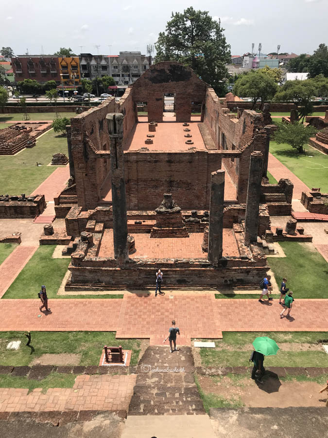 VIEW OF RUIN FROM WAT RATCHABURANA WORSHIPPING AREA