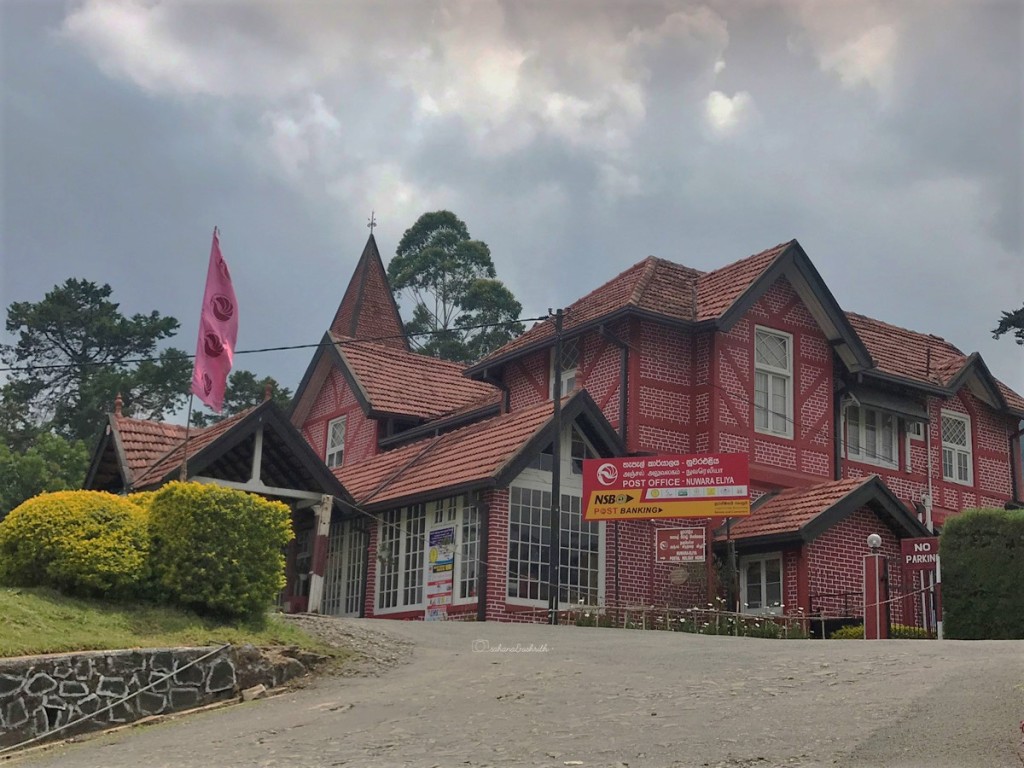 The old red painted brick building as post office in Nuwara Eliya