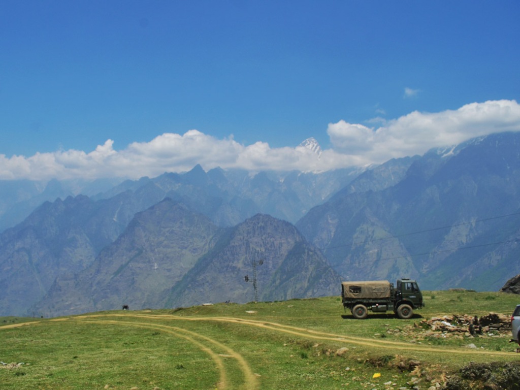 View of Himalays by the ski resort side in Auli